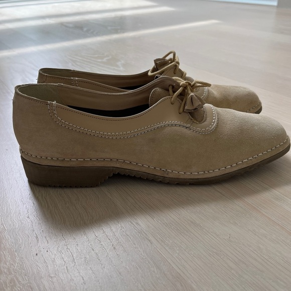 BREVITT BOUNCERS Vintage Tan Suede Shoes Tassle Tie Made in England Countrycore - Picture 2 of 14